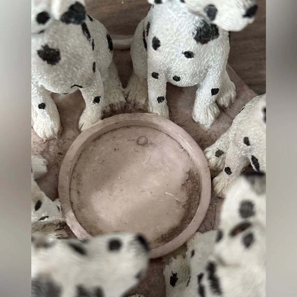 Dalmations Circle Votive Candle Holder Figurine Fire Co. Dogs 2001